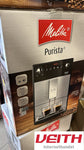 Melitta Purista - Kaffeevollautomat - flüsterleises Mahlwerk - Direktwahltaste - 2-Tassen Funktion - 3-stufig einstellbare Kaffeestärke - Silber/Schwarz (F230-101)