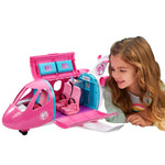 Barbie Flugzeug Dream Plane (ohne Barbie Puppe), mit beweglichen Räder und 15x Barbie Zubehör, in rosa, Spielzeug ab 3 Jahre, GDG76