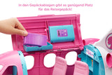 Barbie Flugzeug Dream Plane (ohne Barbie Puppe), mit beweglichen Räder und 15x Barbie Zubehör, in rosa, Spielzeug ab 3 Jahre, GDG76