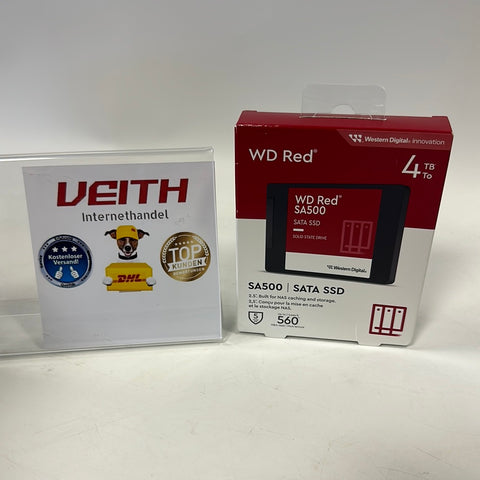 WD Red interne Festplatte 4 TB (3,5 Zoll, NAS Festplatte, 5.400U/min, SATA 6 Gbit/s, NASware-Technologie, für NAS-Systeme im Dauerbetrieb) rot NEU&OVP✔️ / Differenzbesteuert nach §25a