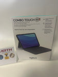 Logitech Combo Touch Tastatur-Case für iPad Pro 11 Zoll (1., 2., 3. und 4. Generation – 2018, 2020, 2021, 2022) Hintergrundbeleuchtung, überall klickbarem Trackpad, Deutsches QWERTZ-Layout - Grau
