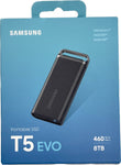 Samsung Portable SSD T5 EVO, 8 TB, USB 3.2 Gen. 1, 460 MB/s Lesen, 460 MB/s Schreiben, Externe Festplatte für Mac, PC, Android, Smart TVs und Spielkonsolen, Inkl. USB-C-Kabel, MU-PH8T0S/EU